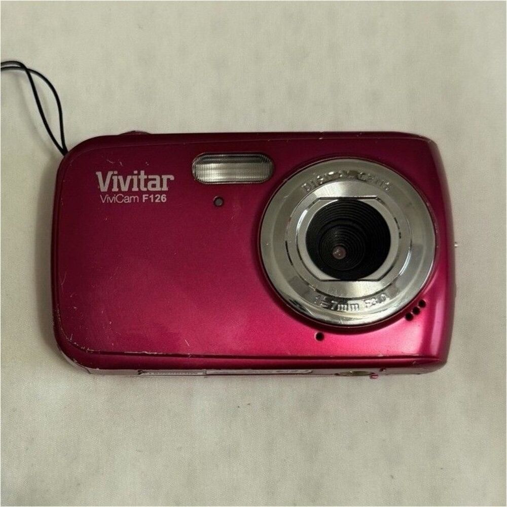 Vivitar ViviCam F126 12.1MP Compact Digital Camera 1x Zoom Pink USB AA Flash